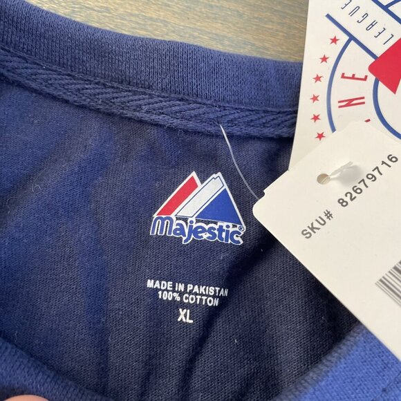 Rare Vintage Majestic Tampa Bay Rays MLB Two-Toned Embroidered T-Shirt XL (U7) - Picture 6 of 9